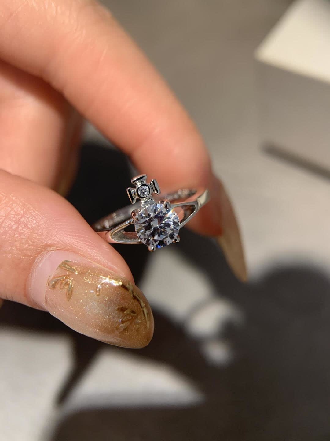 Vivienne Westwood Silver Ring with Crystal Stone